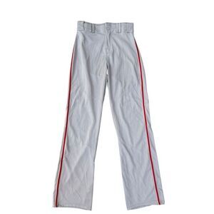 Alleson Crush Vented Baseball Pants Grey w/RED - Piping  size S NWT